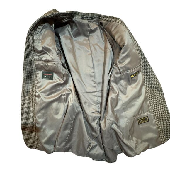 Silk Wool Houndstooth Sport Coat 42R – Tailors Row Deansgate - Picture 13 of 16